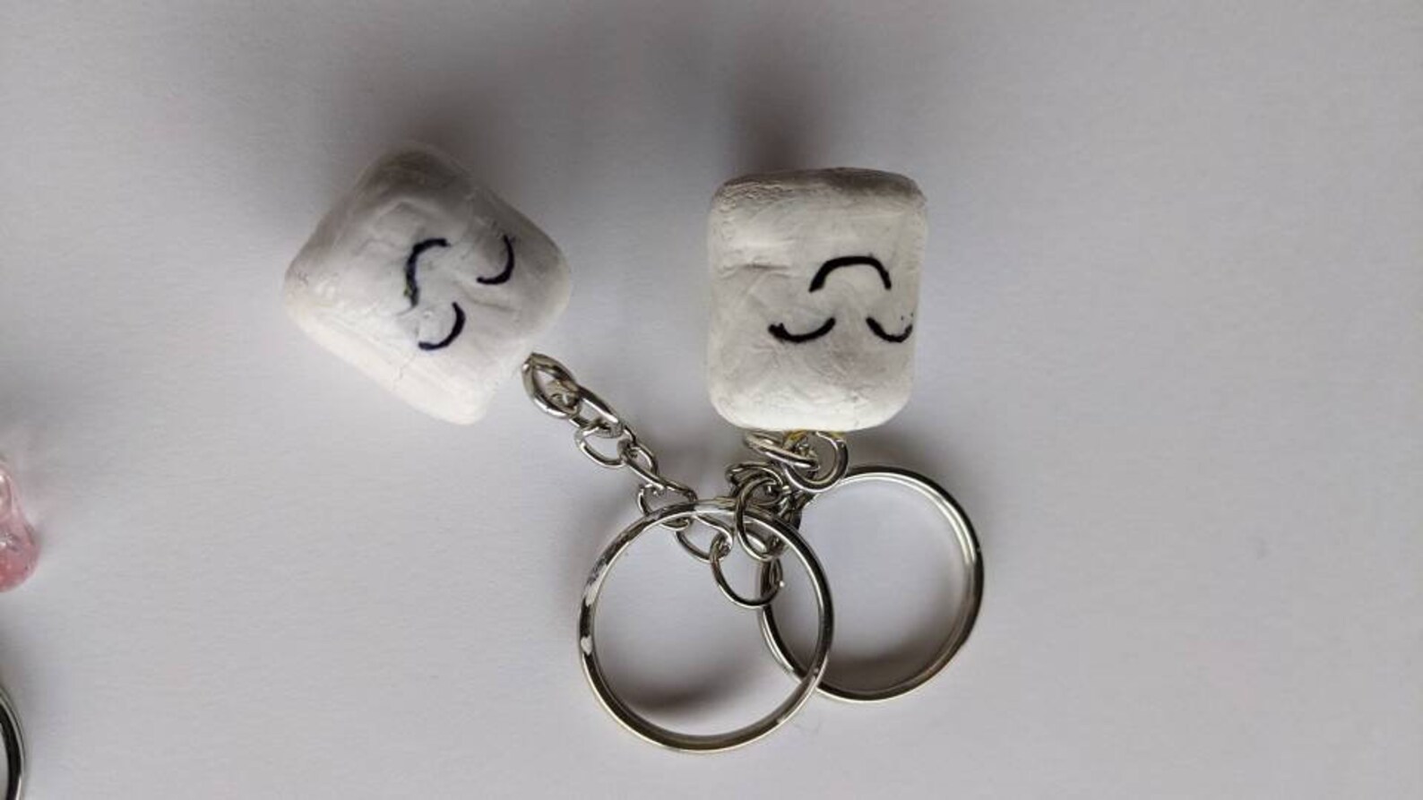 Cute marshmallow keychains Etsy