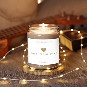 Świeca Best Mom Ever | 9oz Soy Wax Candle | Idealny prezent dla mamy | Prezent na Dzień Matki | Prezent urodzinowy dla mamy | Prezent świąteczny dla mamy zdjęcie 3