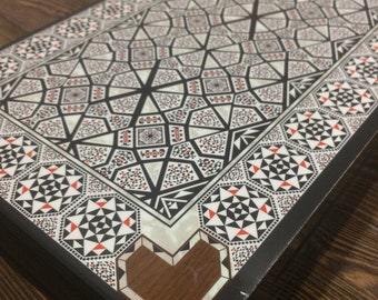 Mosaic Patterned Wooden Backgammon Set