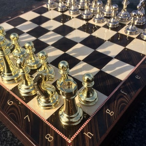 Marble Patterned Chess Board, Cast-Iron Chess Pieces, Luxury Chess Board, Ideal Birthday Gift, Special Chess Set, Mothers Day Gift