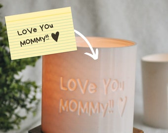 Custom Glow Through Candle Holder Handwritten Note Gift Personalized Keepsake