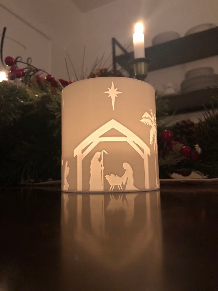 Nativity tea cheap light holder