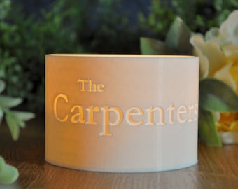 Custom Family Name Glow Through Candle Sleeve Holder