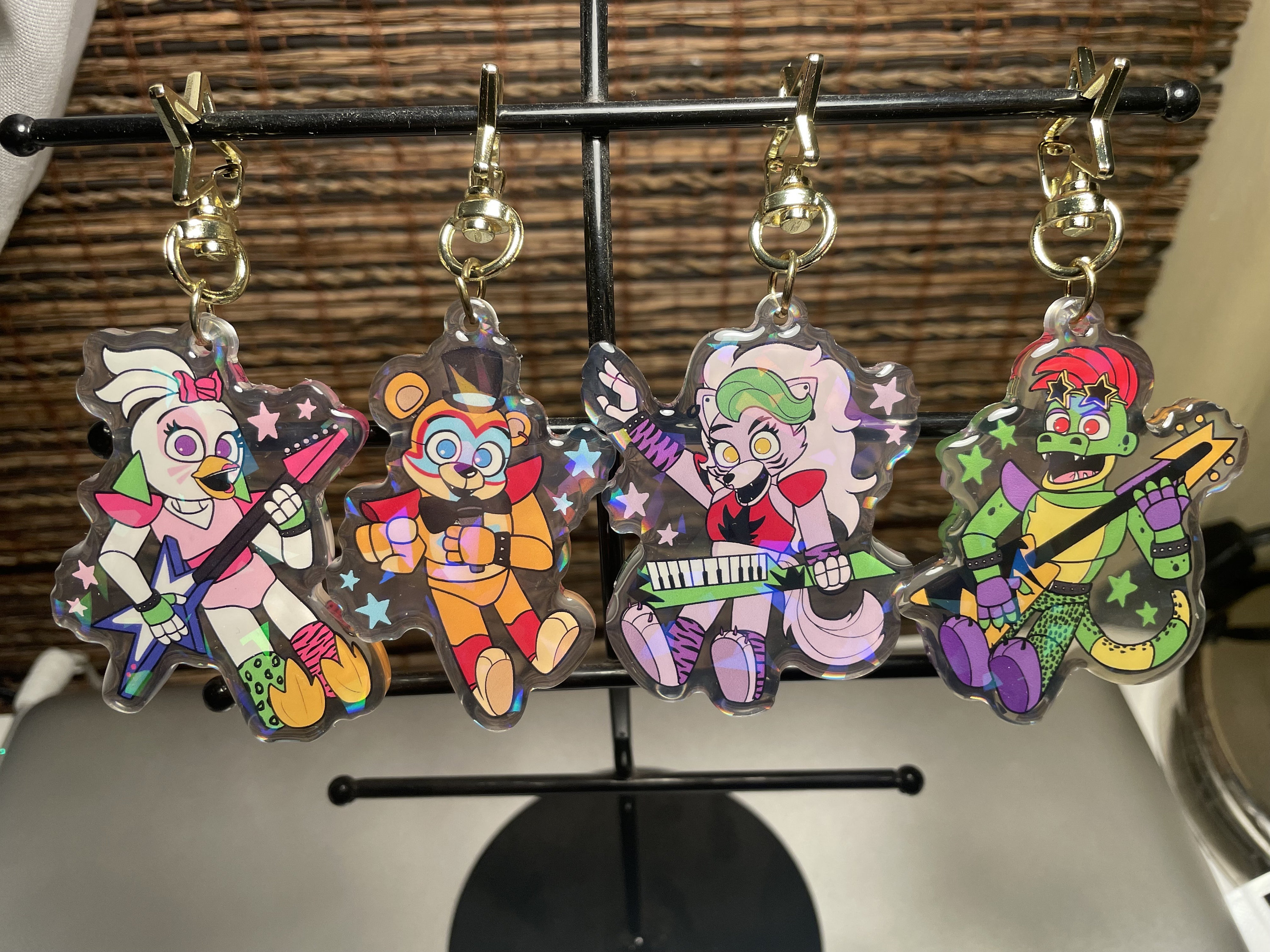 FNaF Glamrock Bonnie Earrings Perler Security Breach Ruin DLC Five Nights  Freddy