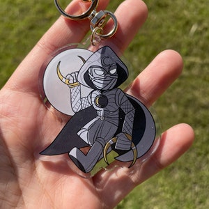 Disney Cartoon Marvel Anime Moon Knight Pendant Keychains Car Key