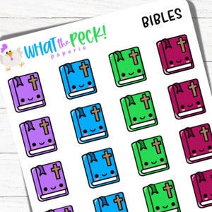 Bible Planner Icon Stickers | Jesus Church Religious Christian Multicolor Kawaii