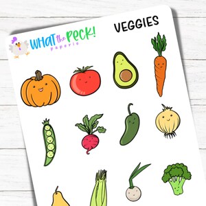 Planificateur de légumes autocollants | Nourriture végétalienne Légumes kawaii mignons Alimentation saine