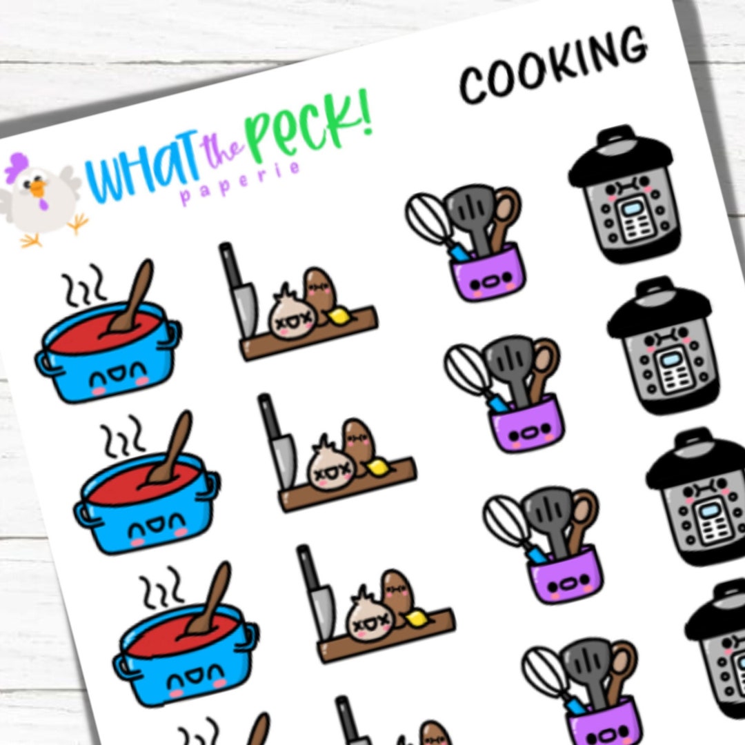 Cooking Planner Icon Stickers | Dinner Breakfast Lunch Dessert Chef to ...