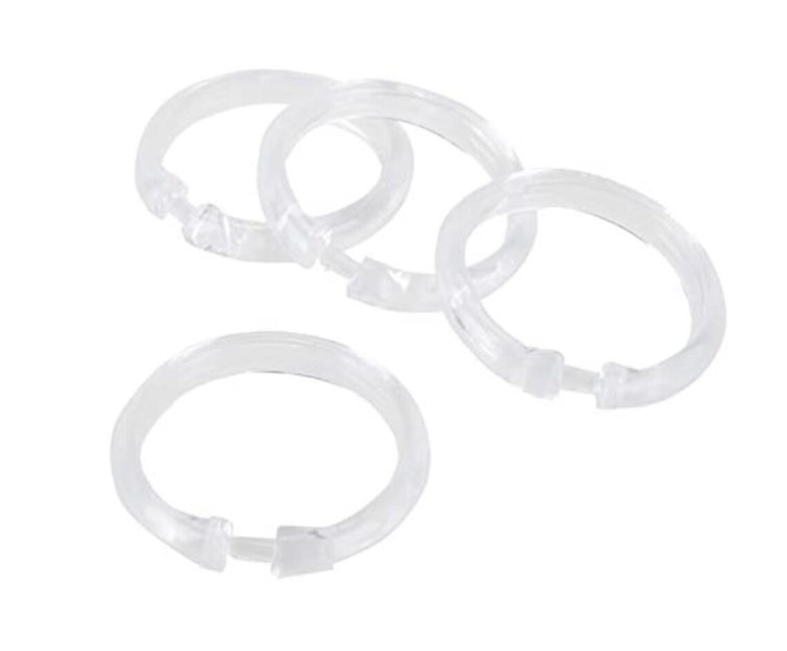 12 Pack Clear Plastic Curtain Rings Etsy