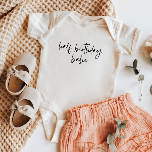Half Birthday Babe SVG / PNG, Birthday Onesie, Half Birthday, Cute Birthday Bodysuit, 1st Half Birthday Baby, Half Birthday Gift, Retro baby