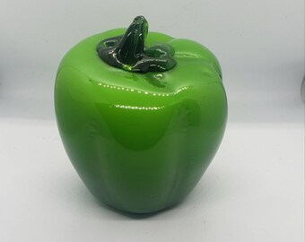 Vintage Splatter Glass Banana Murano Style Retro Handblown Art Glass Fruit and Vegetables Glass Sculpture Paperweight Kitchen Decor
