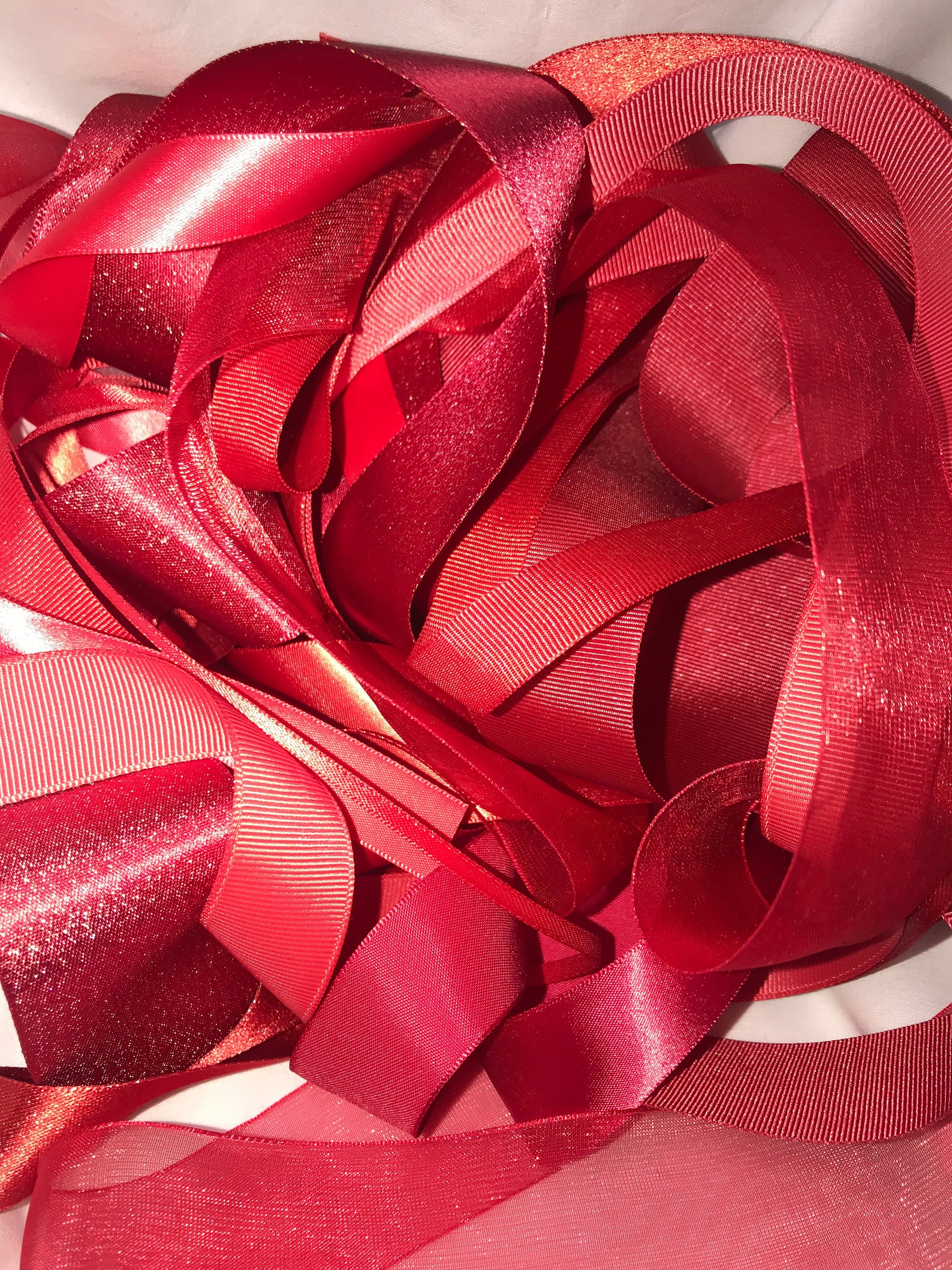 Assorted Ribbons Bundle Red 10 x 1m Lengths Etsy