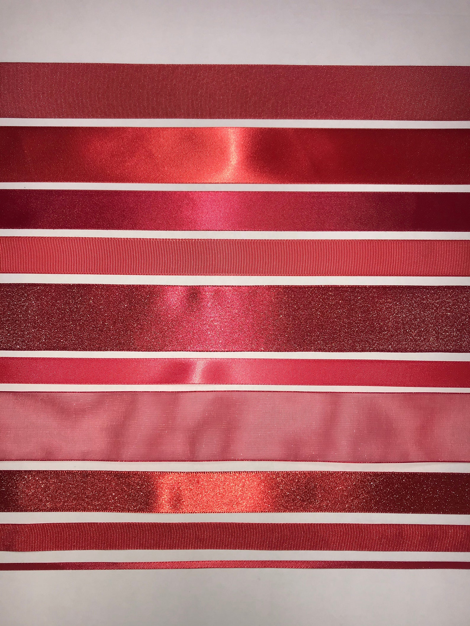 Assorted Ribbons Bundle Red 10 x 1m Lengths Etsy