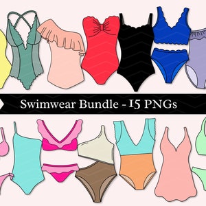Badeanzug Bundle, Clip Art, Digitale Downloads