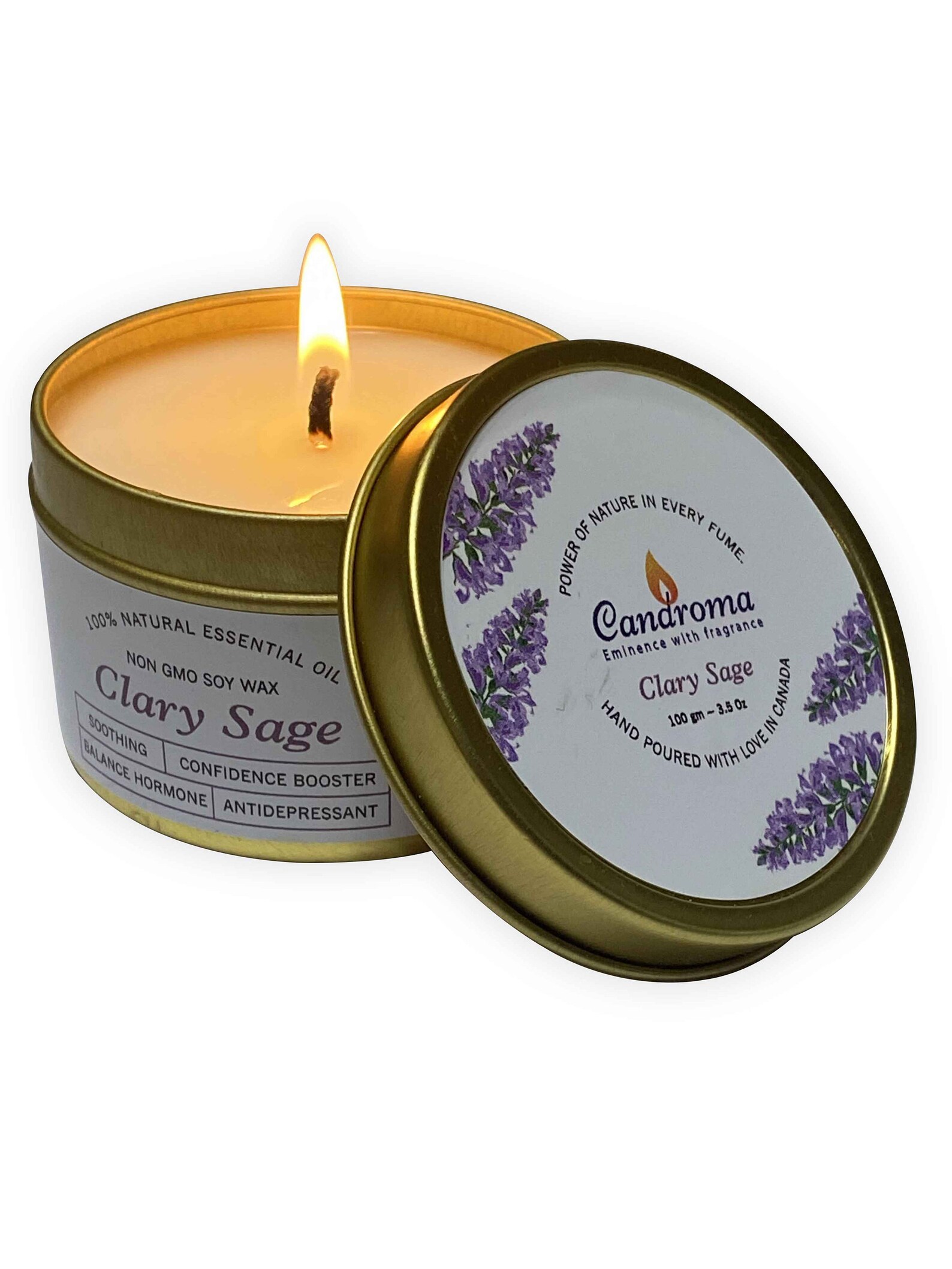 Clary Sage Scented Candle Sage Soy Candle Handmade Etsy