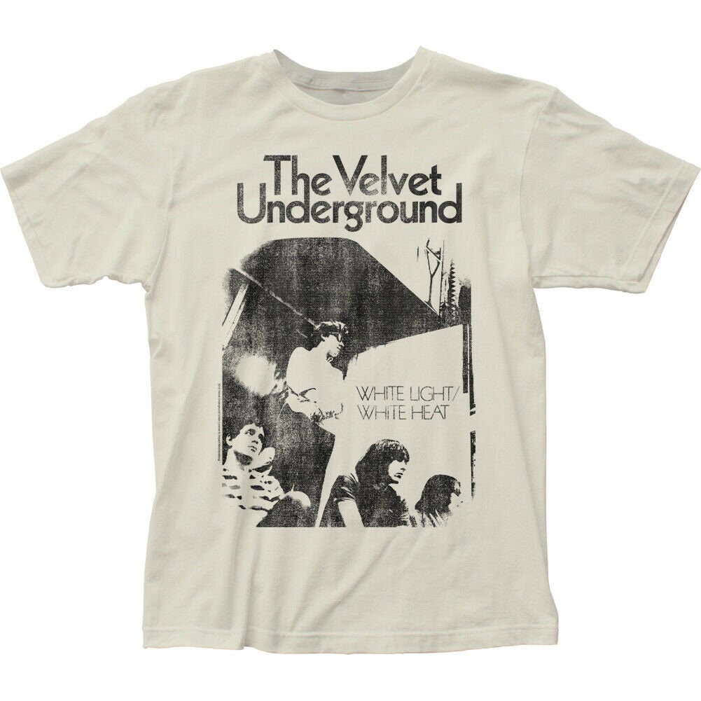 Vintage Print Velvet Underground White Light Band T-Shirt
