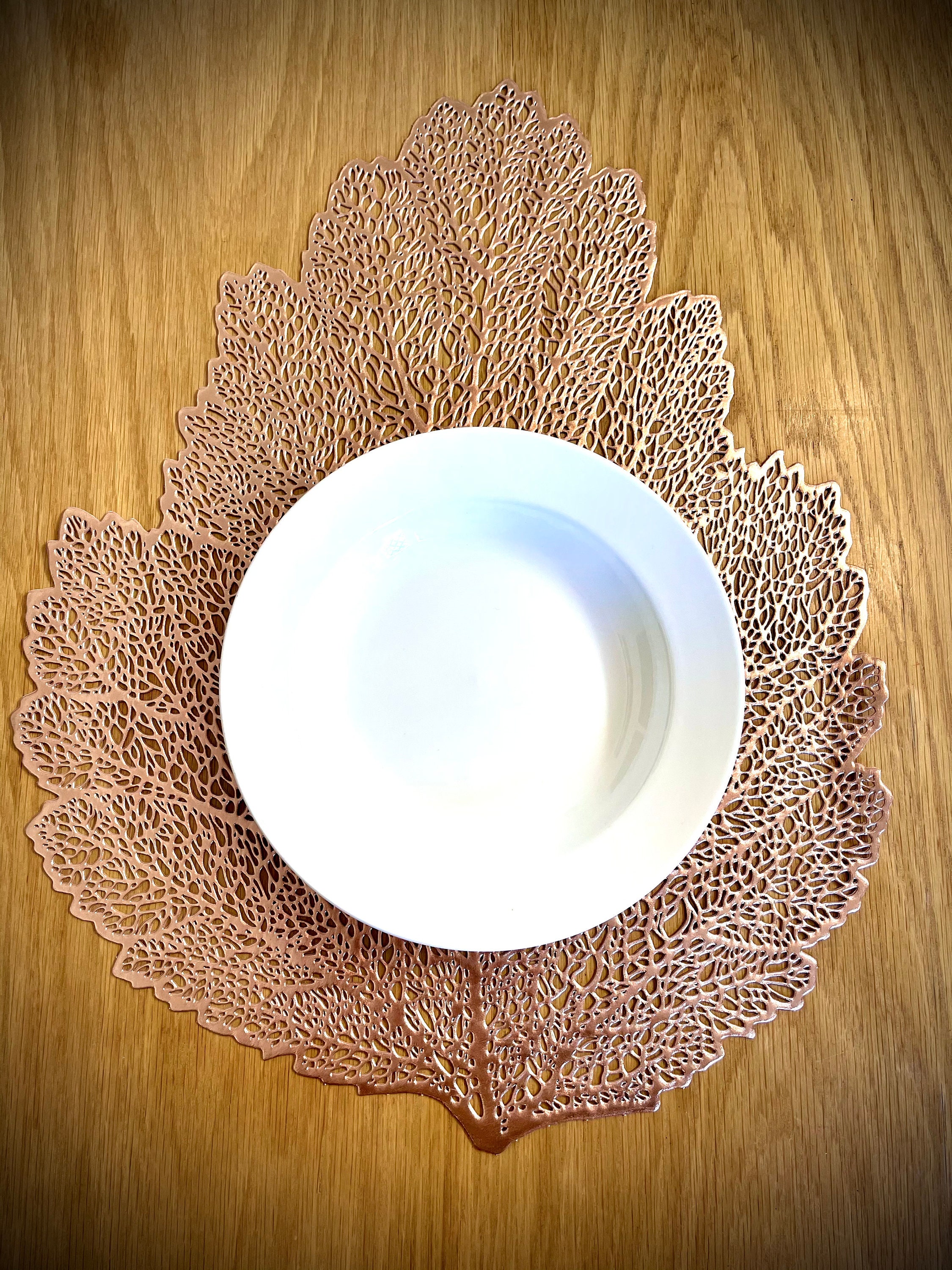 Placemats Leaf Design conjunto de 6 Etsy
