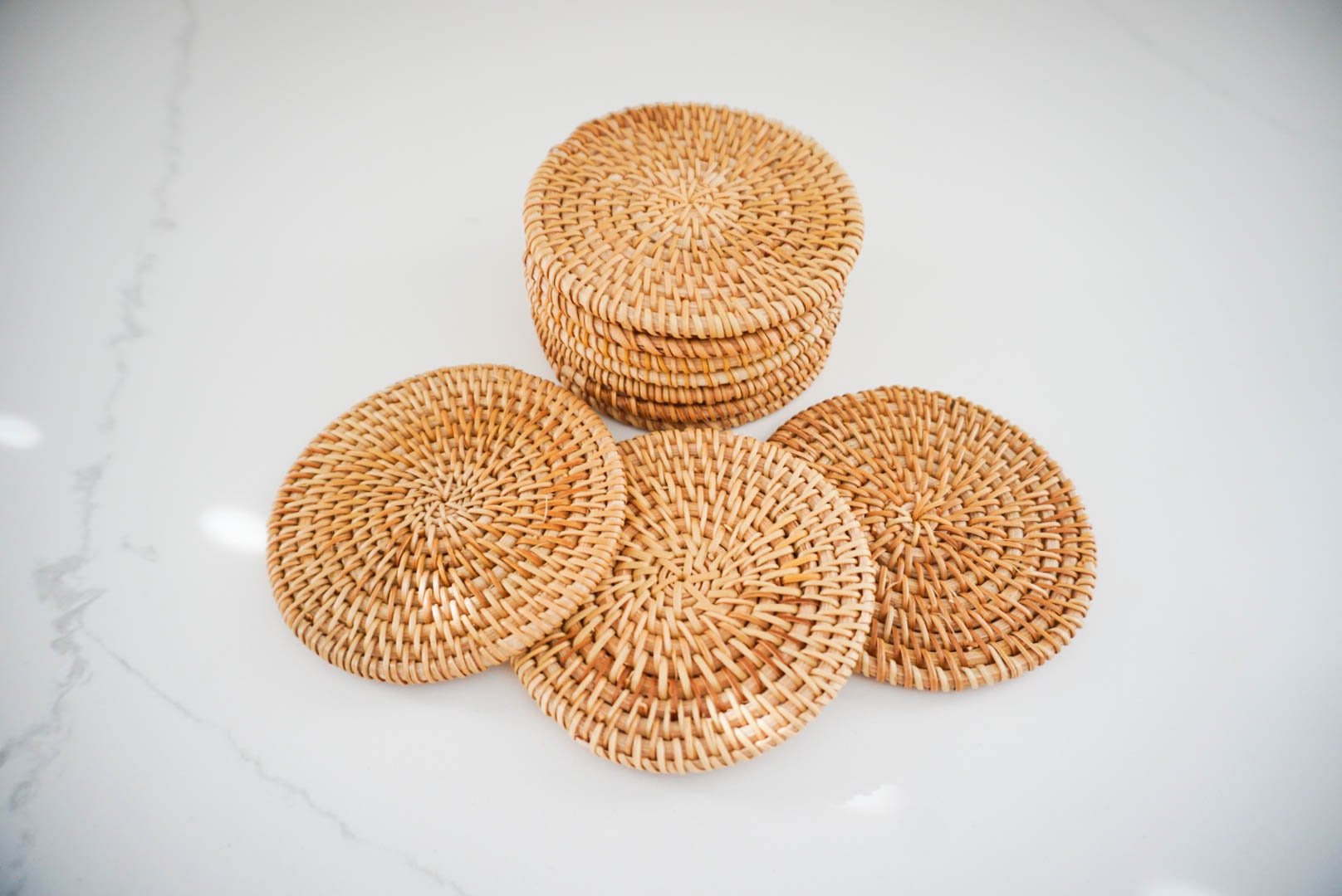 Rattan Drink Coasters 100 Natural Woven Rattan Handmade Etsy