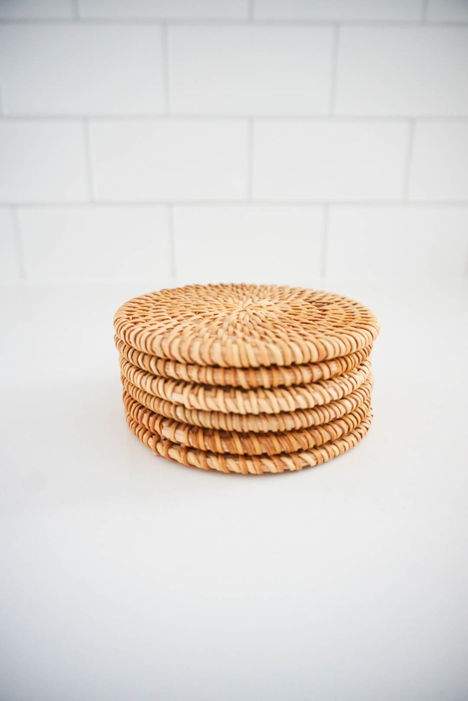 Rattan Drink Coasters 100 Natural Woven Rattan Handmade Etsy