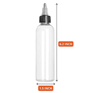 4 oz plastic Refillable clear bottle with twist cap for hair products, lotions, or travel-sized liquids