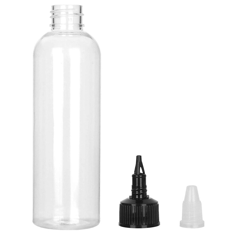 4 oz empty Oil Bottles plastic Refillable clear bottle with twist cap for hair products, lotions, or travel-sized liquids