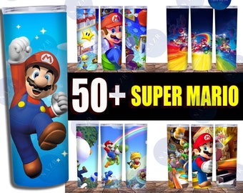 50+ Super Mario Tumbler Bundle, Tumbler Wrap PNG Bundle Digital Design, Mario Bros Tumbler 20oz Skinny Sublimation, Instant Download