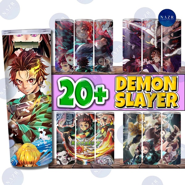 20+ Anime Tumbler Bundle Wrap, Anime 20 Oz Skinny Tumbler & Straight Png, Demon Slayer Bundle Tumbler Png Wrap Designs, Instant Download