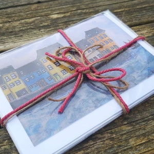Partout où je pose mon pack de tête de 6 cartes. Aquarelle imprimée sur papier recyclé.