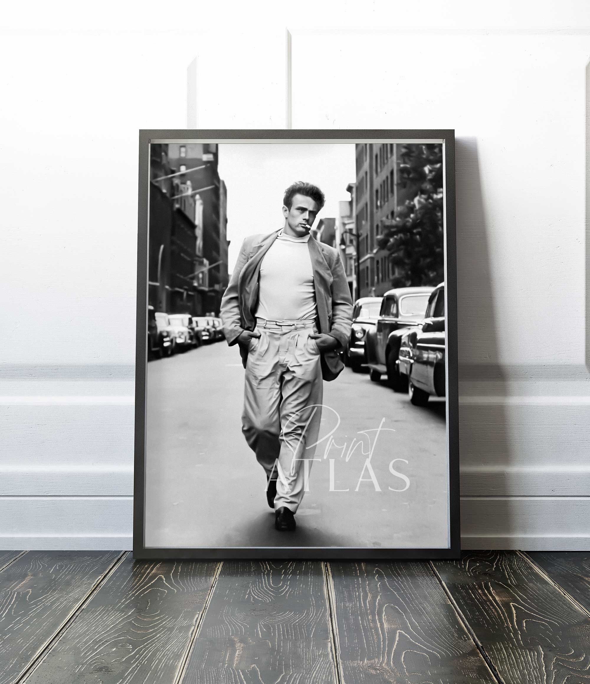 James Dean Print Vintage Foto James Dean Walking Down 68th Etsy