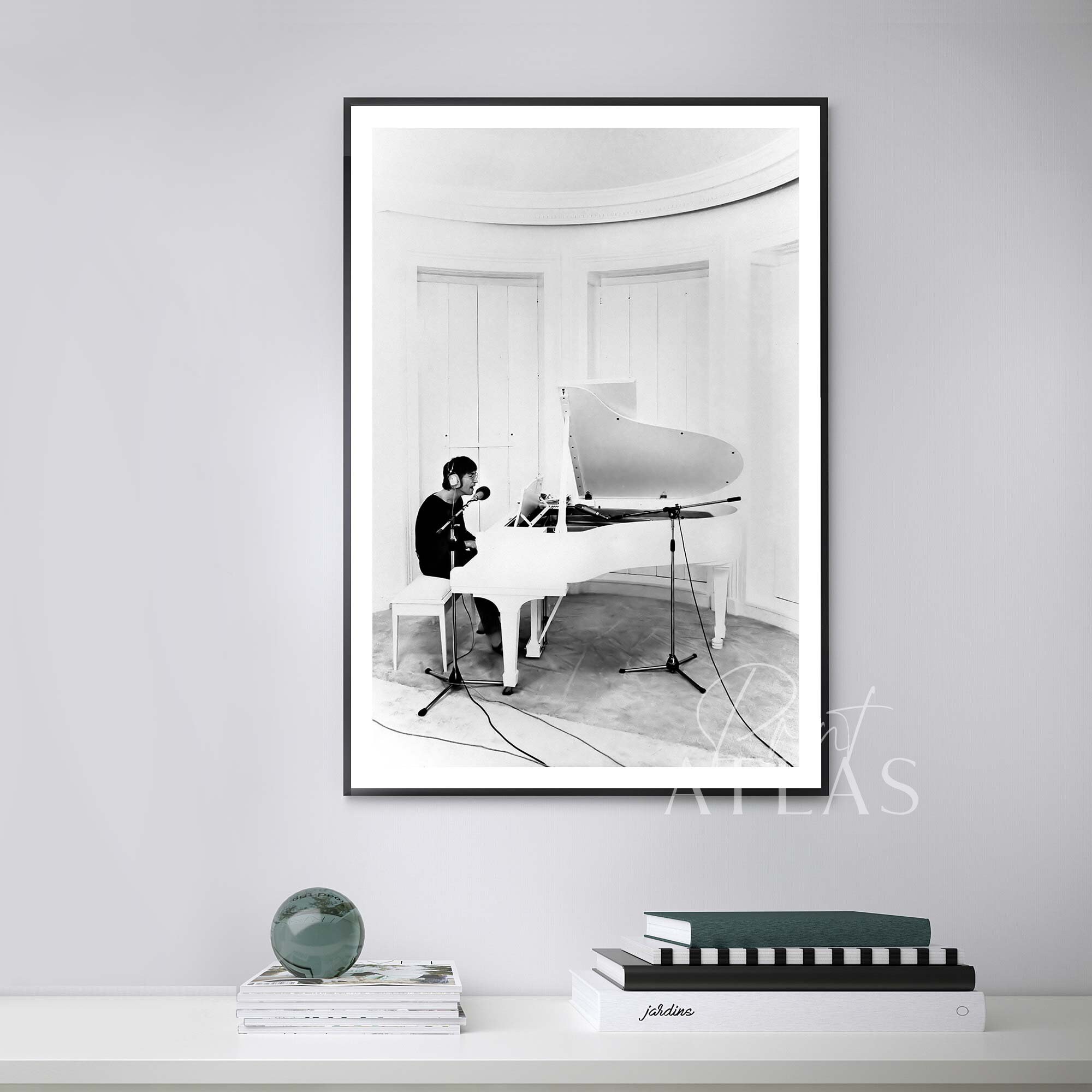 John Lennon at His White Grand Piano 1971 Premium Quality Etsy Singapore