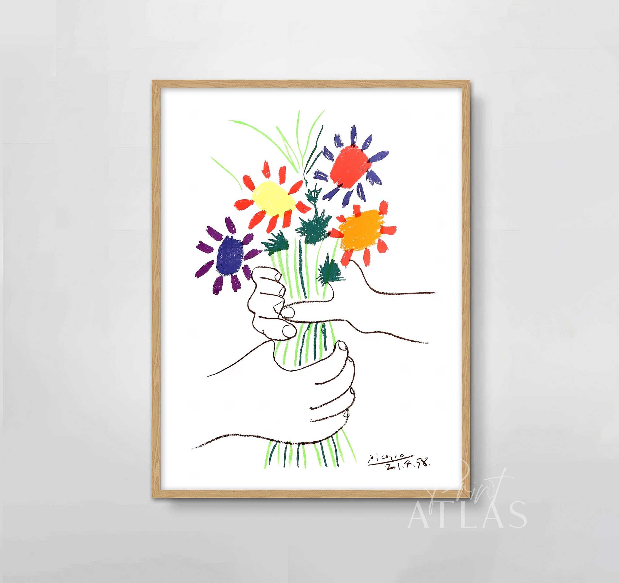 ピカソ アルシュ紙 刻印有 Bouquet Of Peace 花束を持つ手 Www Authorvenkat Com