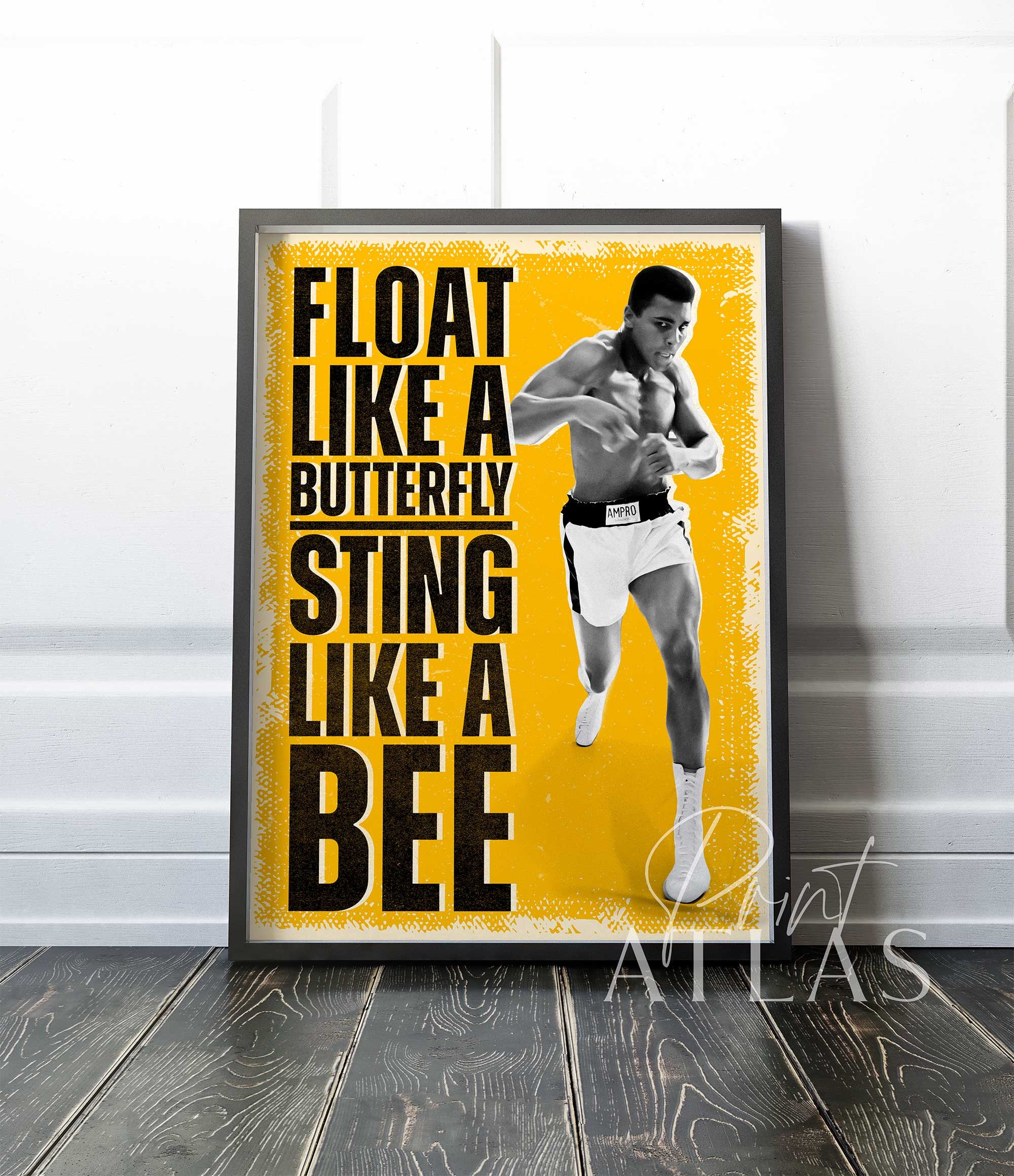 Muhammad Ali Print Float Like A Butterfly Sting Like A Bee Etsy New Zealand