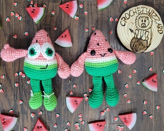 PATTERN: Watermelon Buddies Crochet Amigurumi Pattern, Crochet Watermelon Pattern,  Triangle Buddies, Crochet Watermelon Amigurumi