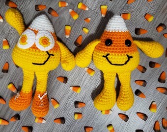 PATTERN: Candy Corn Buddies Crochet Amigurumi Pattern, Crochet Candy Corn Pattern, Crochet Candy Corn Amigurumi, Triangle Buddies