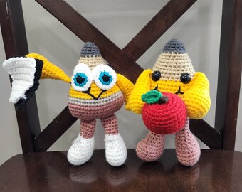 PATTERN: Pencil Buddies Crochet Amigurumi Pattern, Crochet Pencil Pattern, Crochet Pencil Amigurumi,  Triangle Buddies, Crochet Apple