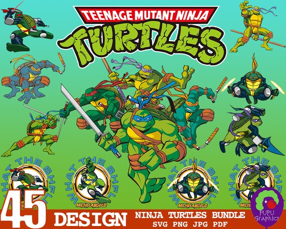 45 Designs Ninja Turtles SVG Cut File Bundle Ninja Turtles | Etsy