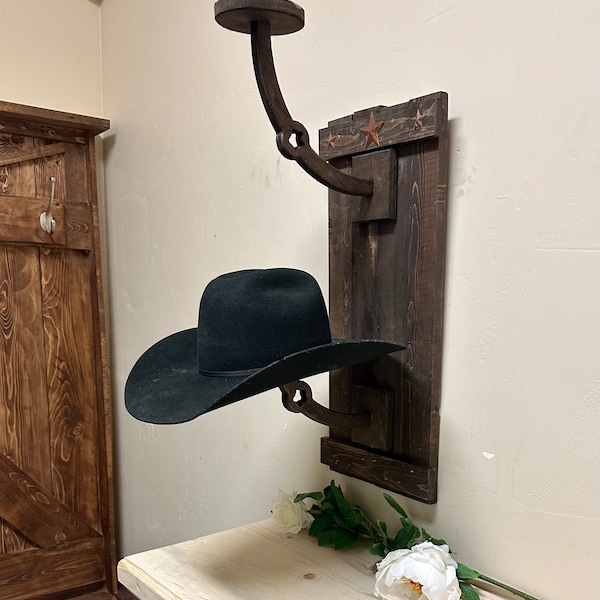 Wooden Cowboy Hat Rack Etsy