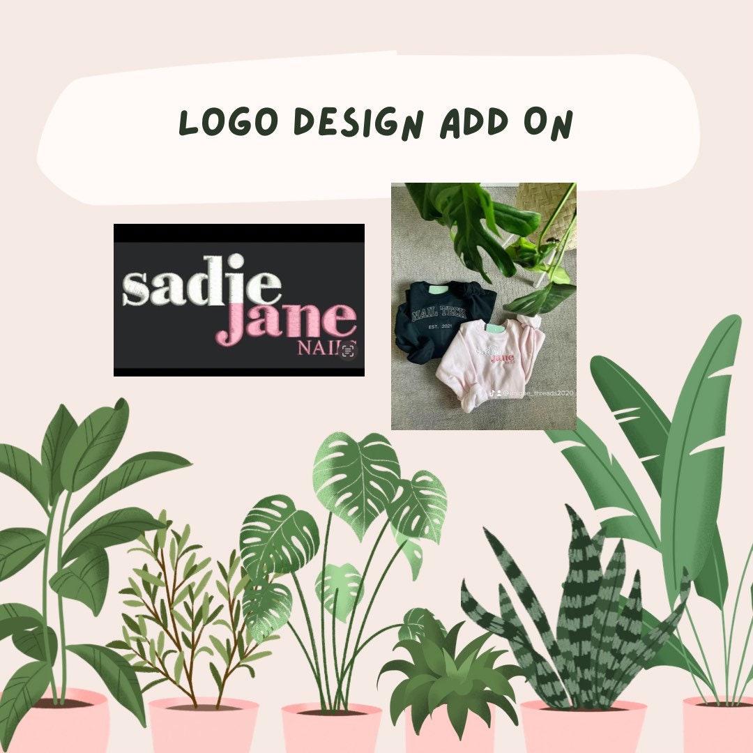 Custom Text or Logo Add on Embroidery File - Etsy