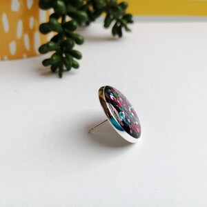 Disco Super Studs Resin Earrings 20mm Diameter Handmade in the UK Presents For Women Unique Gift image 4