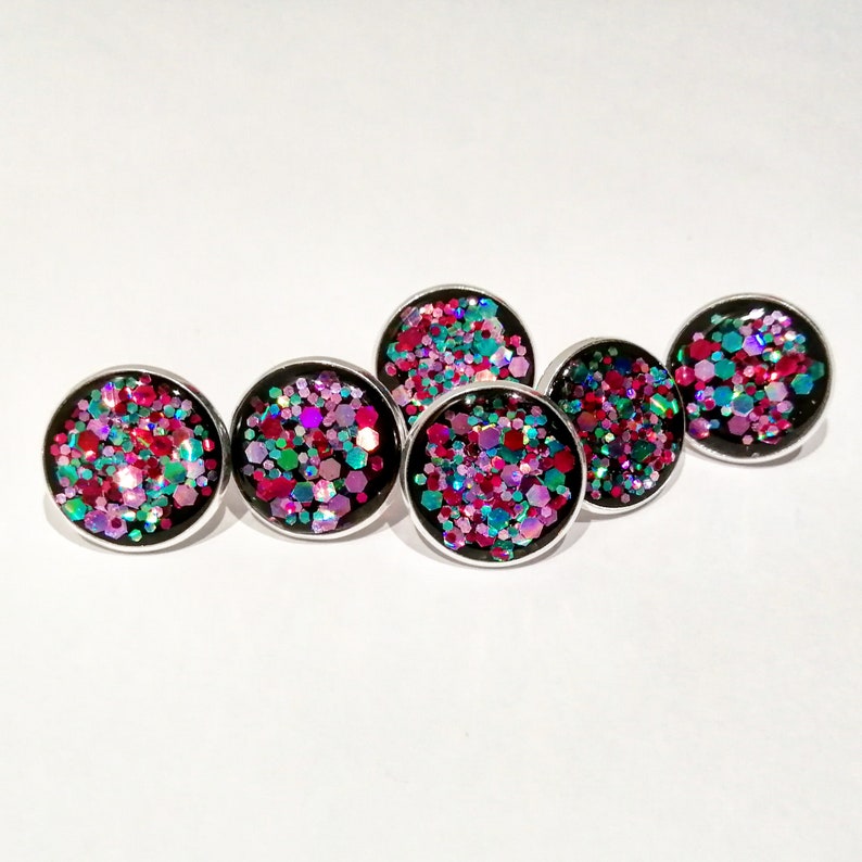 Disco Super Studs Resin Earrings 20mm Diameter Handmade in the UK Presents For Women Unique Gift image 7