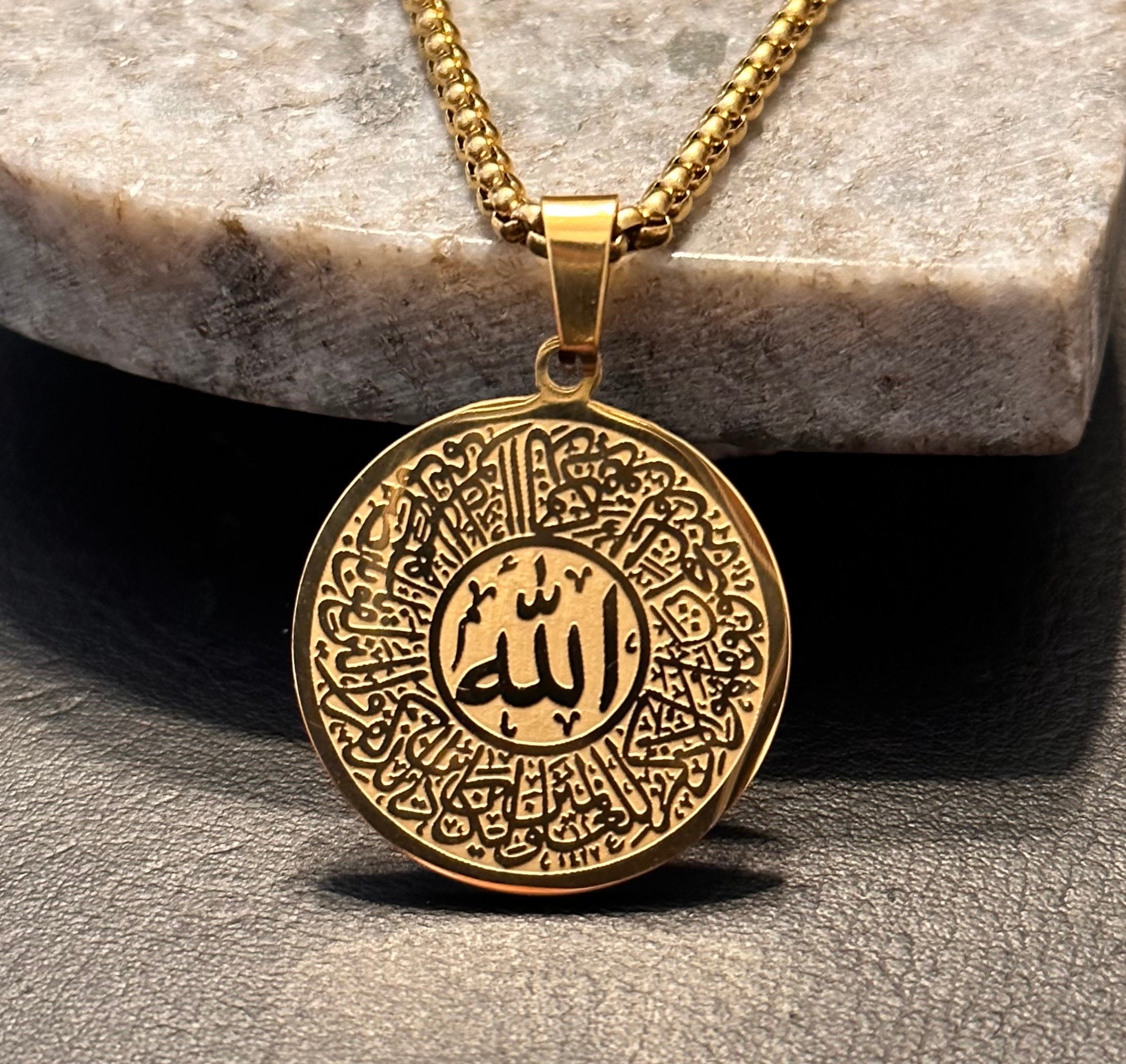 Pendant Quran Necklace Stainless Steel Arabic Allah God Necklace