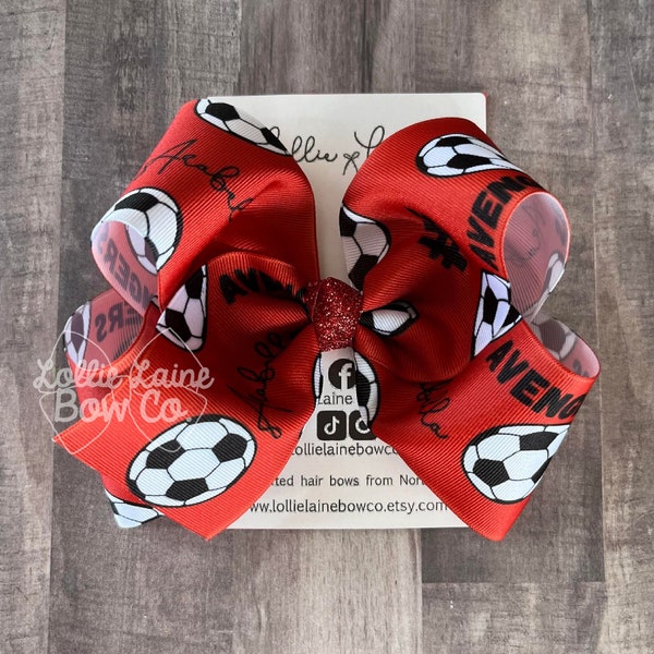 Personalized Soccer Hair bow | Sports hair bow, soccer hair bow, small bow, large bow, team sports