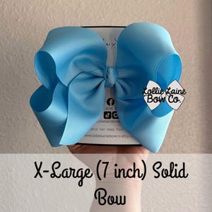 X-Large Solid Grosgrain Hair Bow | x-large bow, 7 inch bow, solid hair bow, big hair bow, you pick your color