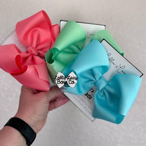 6 inch Large Solid Grosgrain Hair Bow | Solid ribbon hair bow, Solid hair bow, 6 inch bow, you pick color