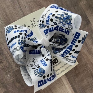 Custom School Mascot Bow| Mascot hair bow, school hair bow, custom word bow, hairbow, personalize, hair clip, big bow, small bow