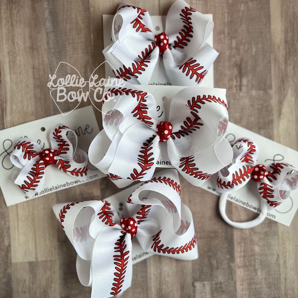 Baseball Hair Bow | Team and Sports Hair Bow, Baseball team bow, hair accessories