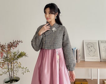 Der moderne Hanbok der koreanischen Frauen tägliche hanbok für Herbst und Winter 2006 farbig