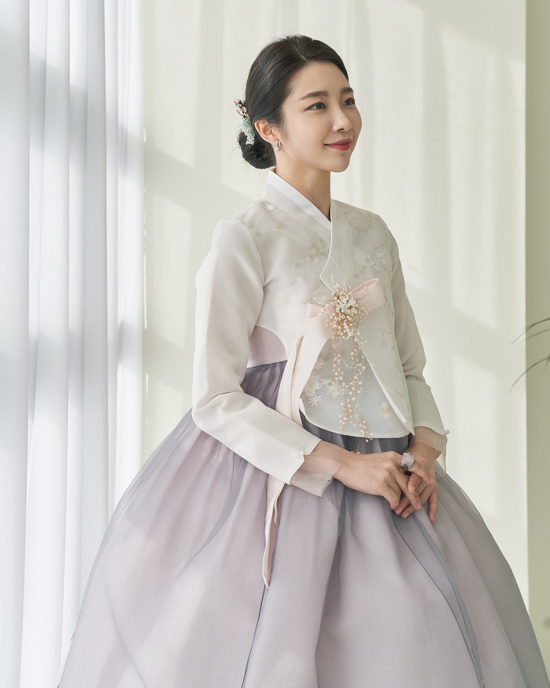 hanbok dress Lady Adult Dance Performance Korean Ethnic Costume Retro Dress Features an elegant five Korean Women's Hanbok - Wedding,