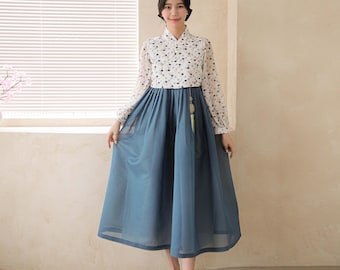 Korean Women&#39;s  modern Hanbok daily hanbok for fall and winter- melody