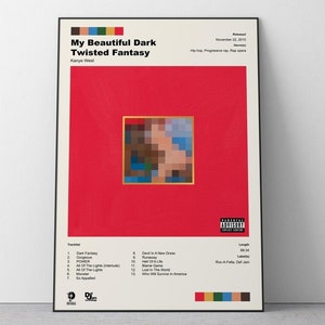 Kanye West - My Beautiful Dark Twisted Fantasy Album Poster | Digital Instant Download Print | Wall Art